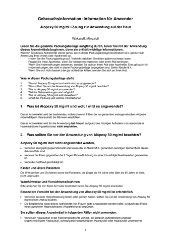 Gebrauchsinformation Alopexy